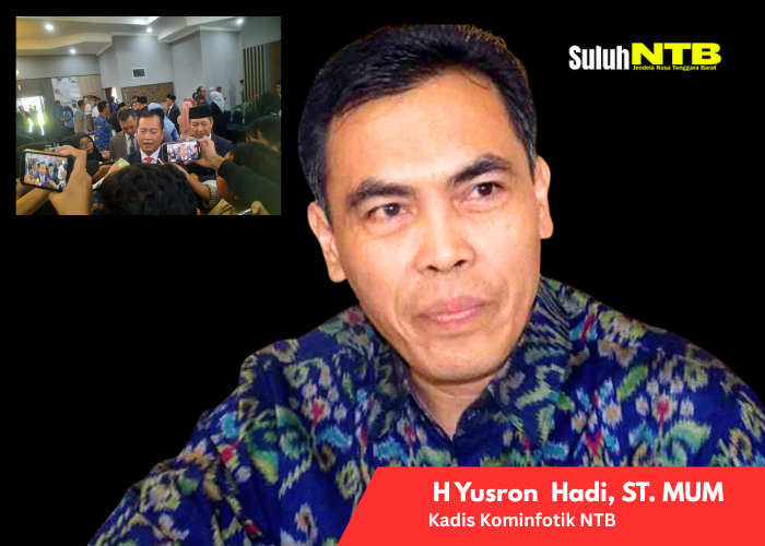 Kepala Dinas Kominfotik NTB H Yusron Hadi ST MUM Paparkan Pesan penting Gubernur Iqbal saat melantik pejabat eselon II pada Rabu (17/9) di Pendopo Gubernur.