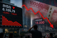 IHSG anjlok hampir 40 persen dan rupiah tembus Rp18.000 per dolar AS. FINE Institute menilai pasar tengah menguji kredibilitas sistem keuangan Indonesia.