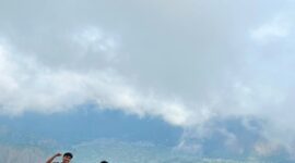 Panorama Bukit Pergasingan Sembalun pada salah satu spot view 